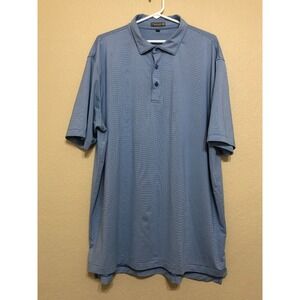 Peter Millar Polo Shirt Mens Size XXL Summer Comfort Blue Striped
